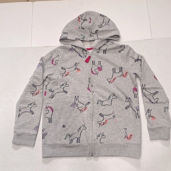 Cat \u0026 Jack Unicorn Hooded Zip Up Cat Jack Shirts Tops Cat Jack Girl Gray Zip